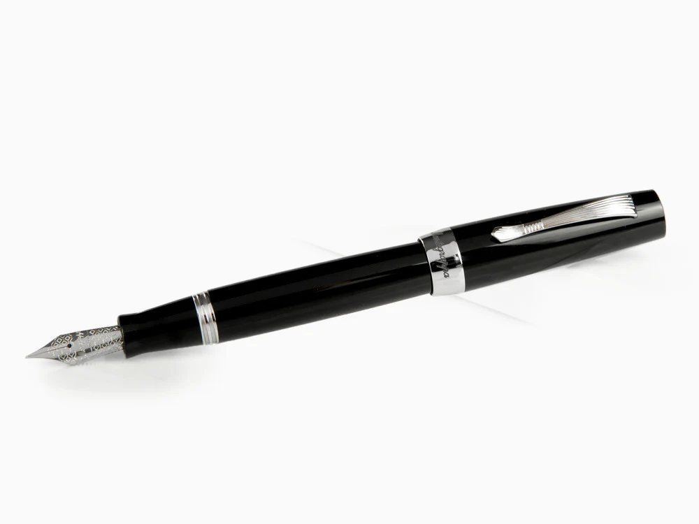 Montegrappa Elmo 02 Jet Black Fountain Pen, Black Resin, ISE2R-AC - Image 4