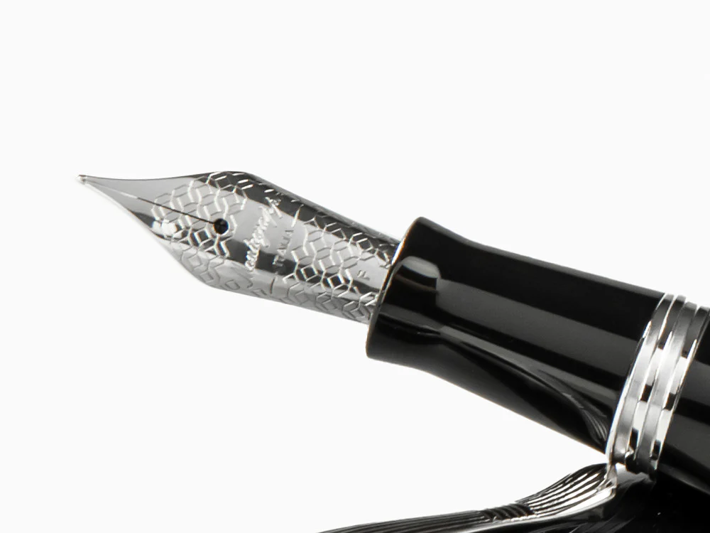 Montegrappa Elmo 02 Jet Black Fountain Pen, Black Resin, ISE2R-AC - Image 5