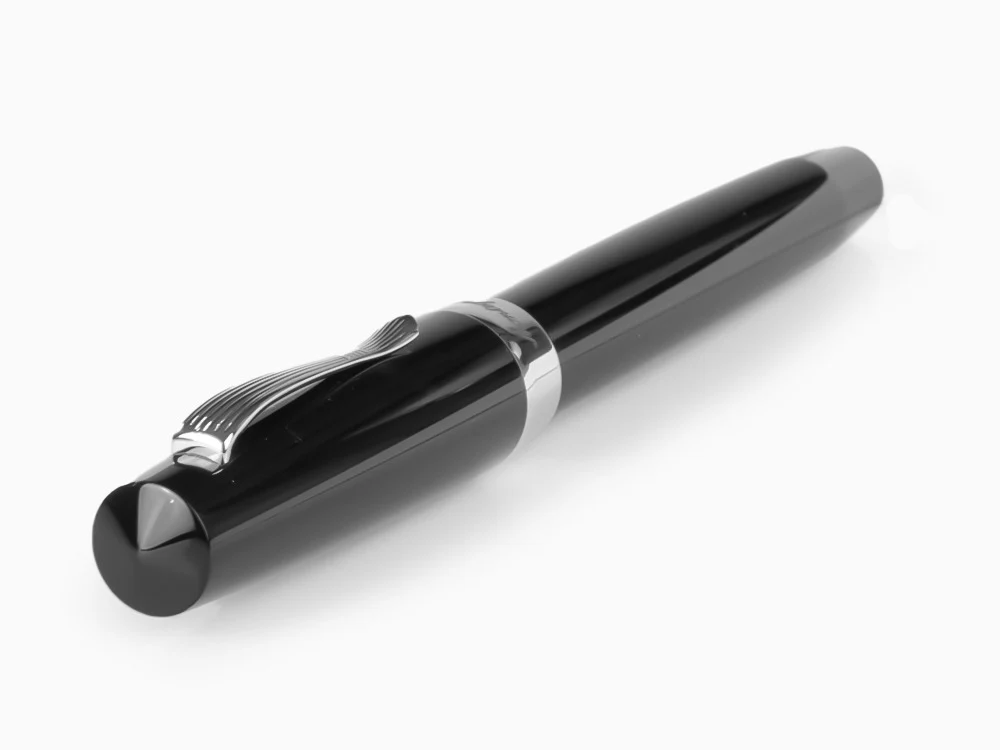 Montegrappa Elmo 02 Jet Black Fountain Pen, Black Resin, ISE2R-AC - Image 6