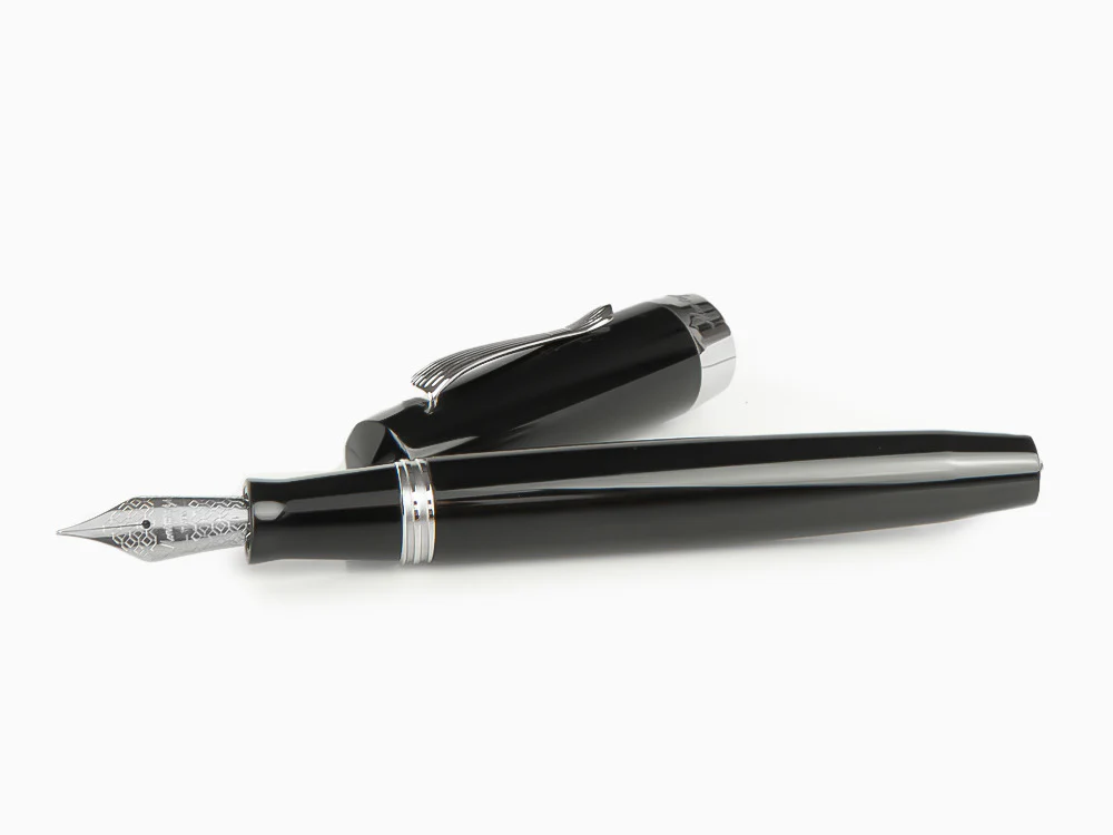 Montegrappa Elmo 02 Jet Black Fountain Pen, Black Resin, ISE2R-AC - Image 7