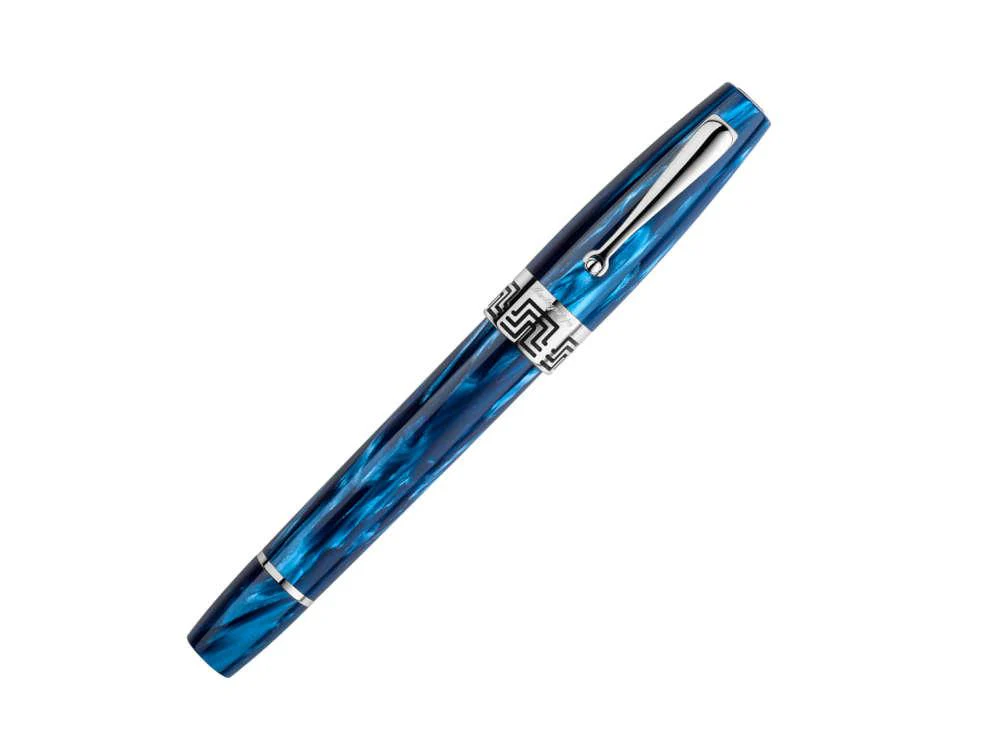 Montegrappa Extra 1930 Mediterranean Blue Rollerball pen, Silver trim, ISEXFR2B - Image 3