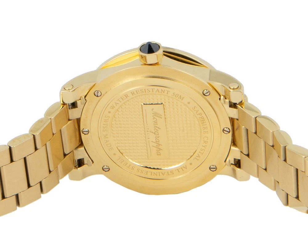 Montegrappa Nero Uno Ladies Quartz watch, Gold PVD, 36mm. 5 atm. IDLNWA14-Y - Image 5