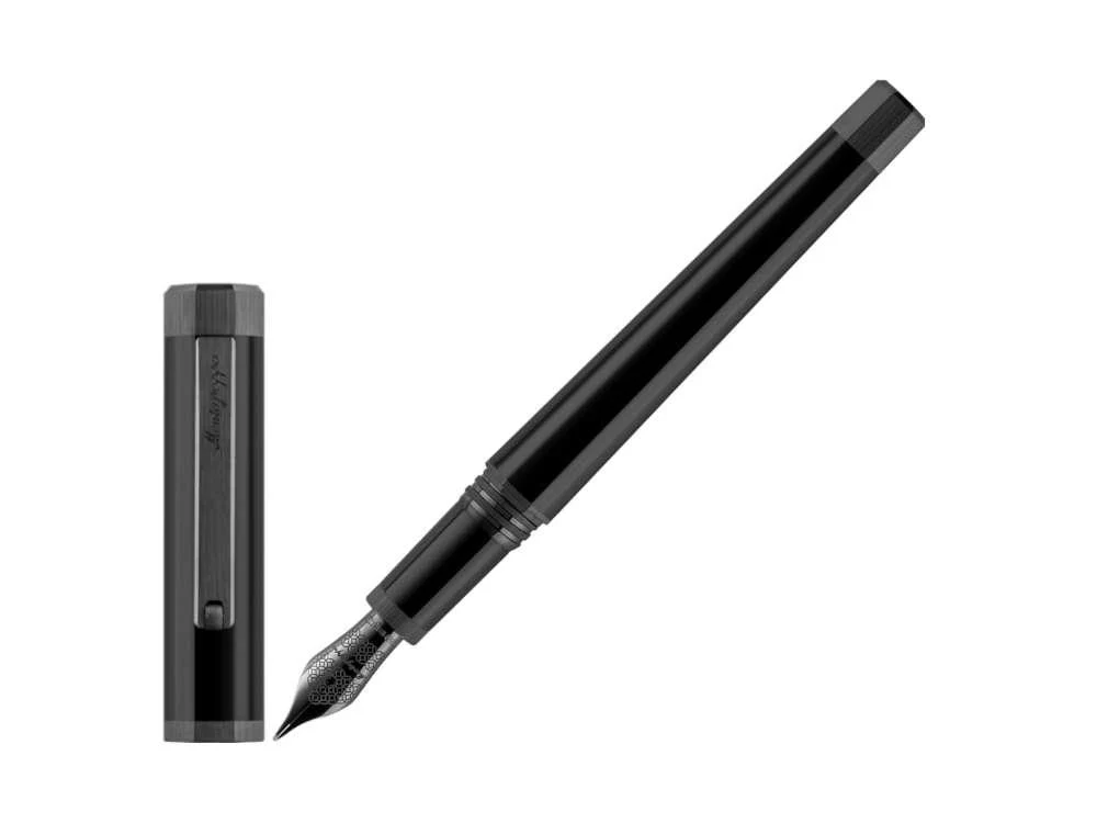 Montegrappa Otto Fountain Pen, Acrylic Resin, Black, PVD, ISZ8I-8C - Image 2