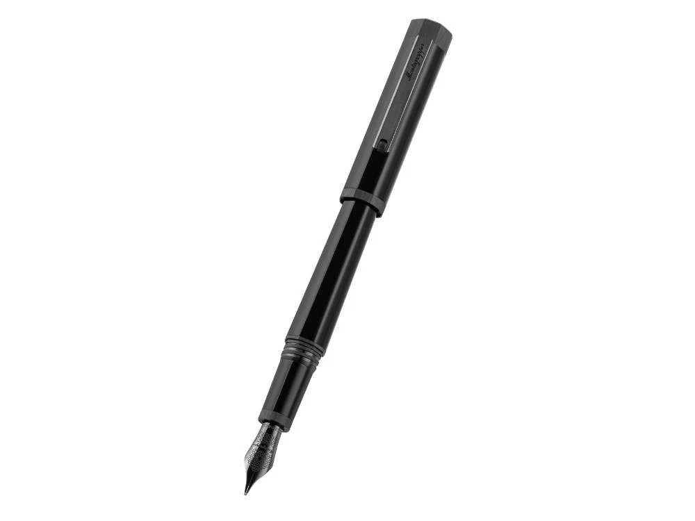 Montegrappa Otto Fountain Pen, Acrylic Resin, Black, PVD, ISZ8I-8C - Image 4