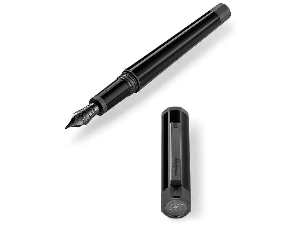 Montegrappa Otto Fountain Pen, Acrylic Resin, Black, PVD, ISZ8I-8C - Image 5