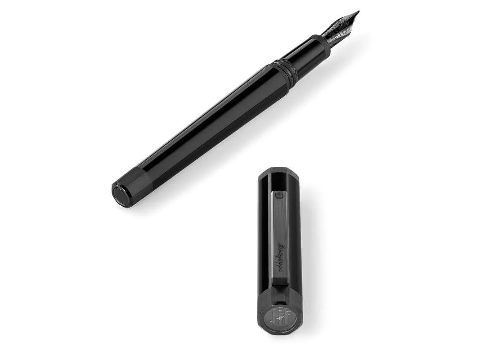 Montegrappa Otto Fountain Pen, Acrylic Resin, Black, PVD, ISZ8I-8C - Image 6