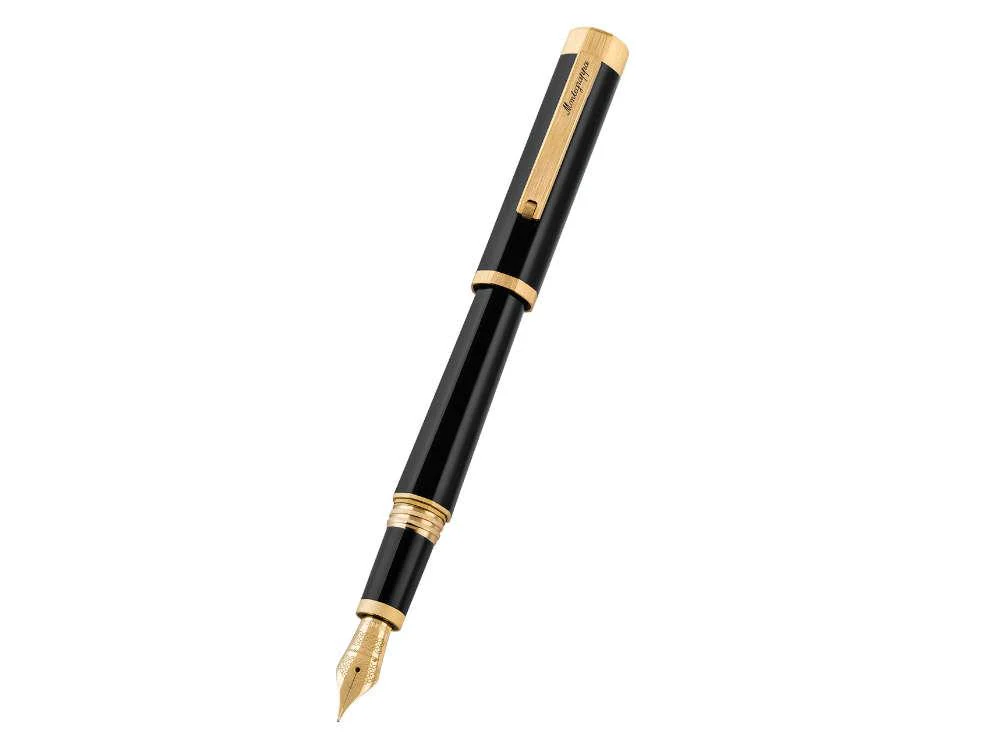 Montegrappa Otto Fountain Pen, Black, Gold plated, ISZ8I-8Y - Image 4