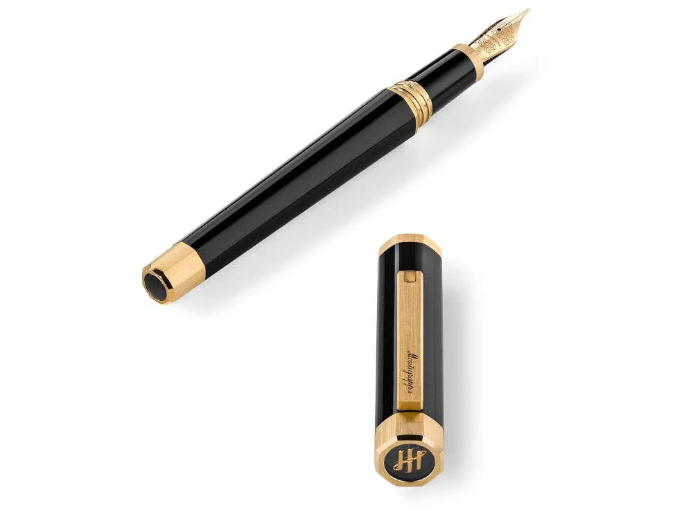 Montegrappa Otto Fountain Pen, Black, Gold plated, ISZ8I-8Y - Image 6