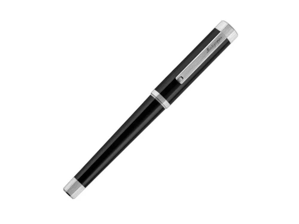 Montegrappa Otto Fountain Pen, Black, Palladium trim, ISZ8I-8P - Image 3