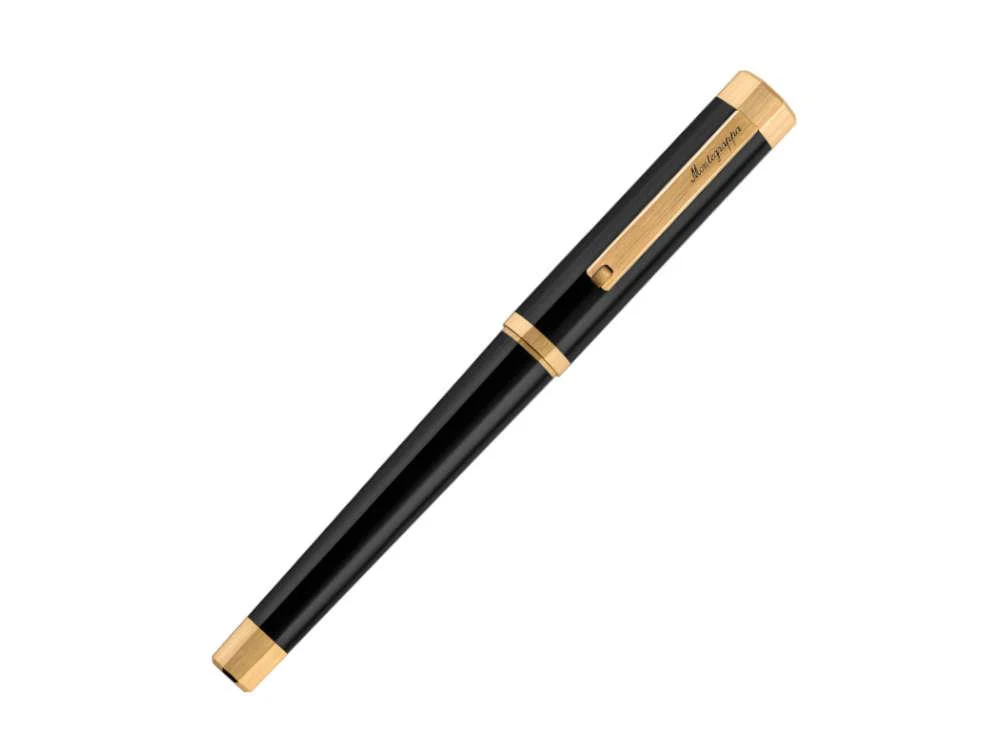 Montegrappa Otto Rollerball pen, Acrylic Resin, Black, Gold plated, ISZ8IRIY - Image 3