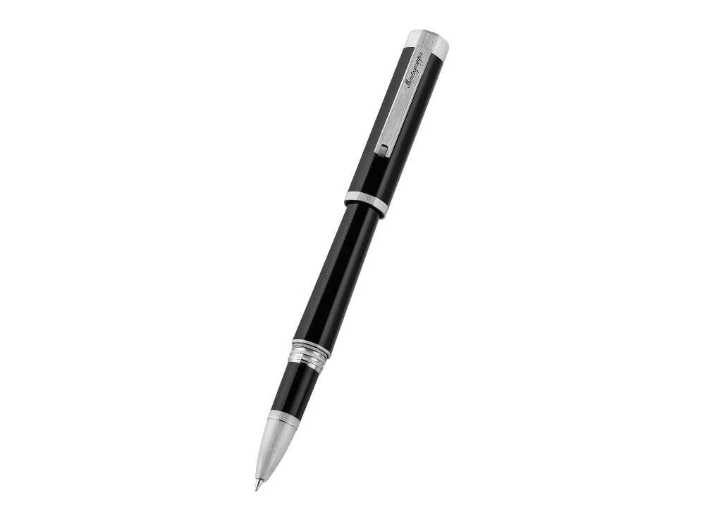 Montegrappa Otto Rollerball pen, Acrylic Resin, Black, Palladium trim, ISZ8IRIP - Image 4