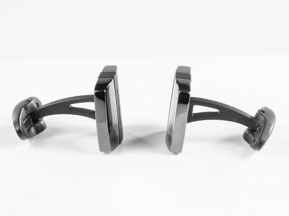 Montegrappa Quadro Cufflinks, Stainless steel, IP Gun Metal & IP Black, IDQUCLLB - Image 3