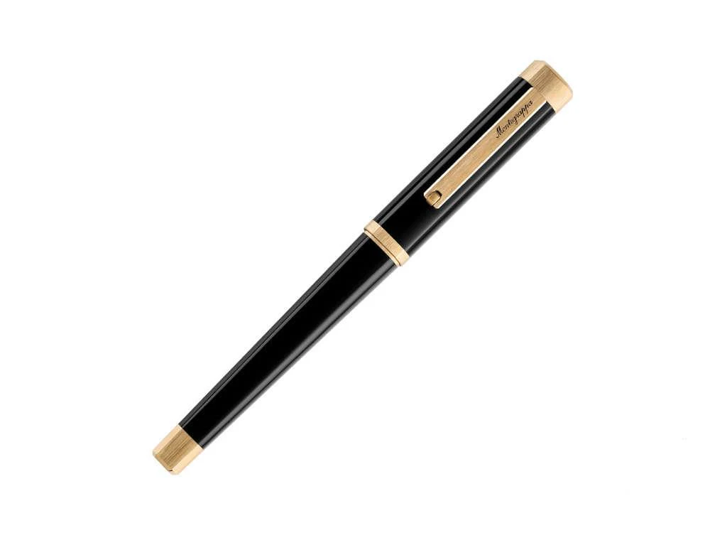 Montegrappa Quattro Fountain Pen, Gold plated, 14k Gold, Black, ISZ4I-4Y - Image 3