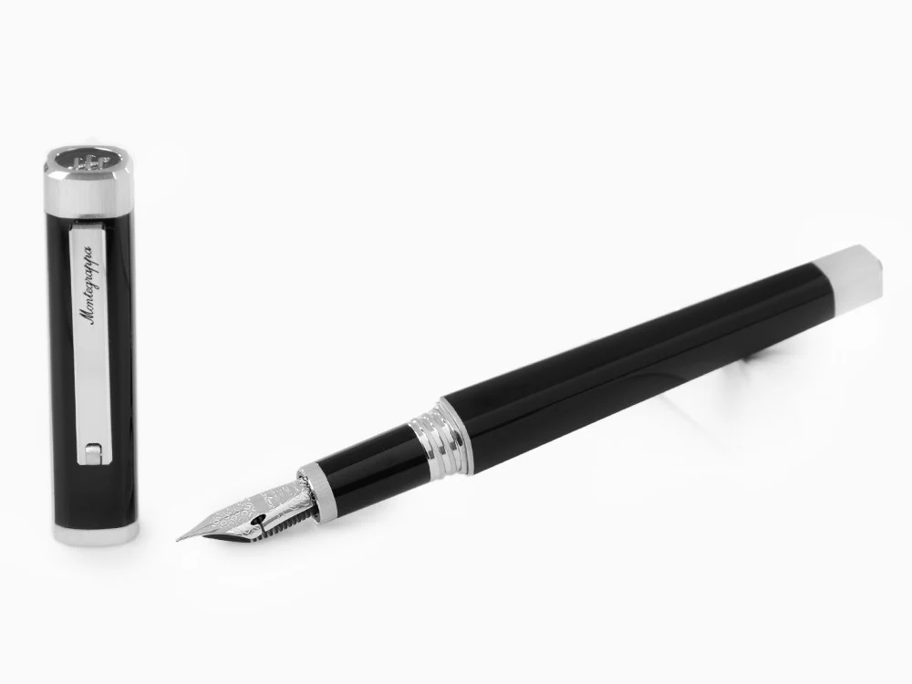 Montegrappa Quattro Fountain Pen, Palladium, 14k Gold Flex, ISZ4I-XP - Image 2