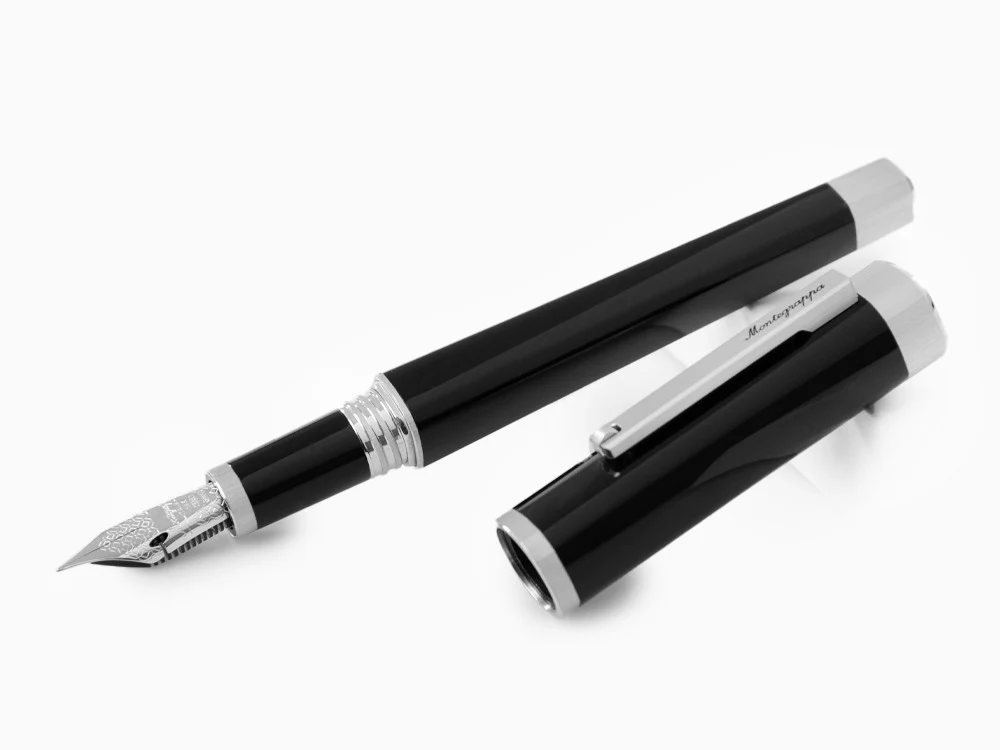 Montegrappa Quattro Fountain Pen, Palladium, 14k Gold Flex, ISZ4I-XP - Image 4