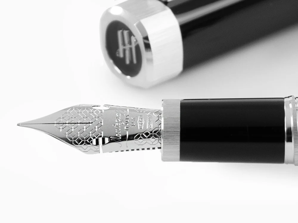 Montegrappa Quattro Fountain Pen, Palladium, 14k Gold Flex, ISZ4I-XP - Image 5