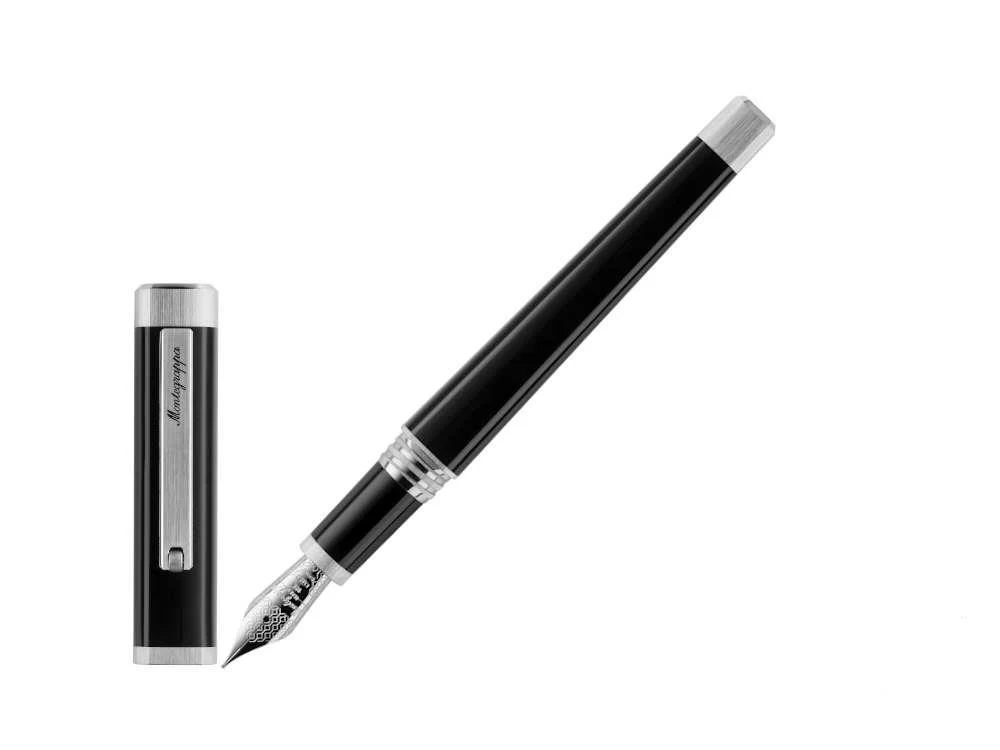 Montegrappa Quattro Fountain Pen, Palladium trim, 14k Gold, ISZ4I-4P - Image 2