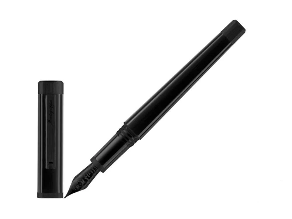 Montegrappa Quattro Fountain Pen, Ultra Black, 14k Gold, Black, ISZ4I-4C - Image 2