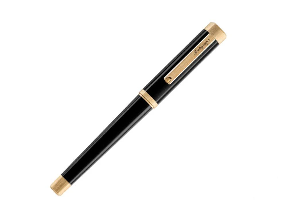 Montegrappa Quattro Rollerball pen, Acrylic Resin, Gold plated, Black, ISZ4IRIY - Image 3