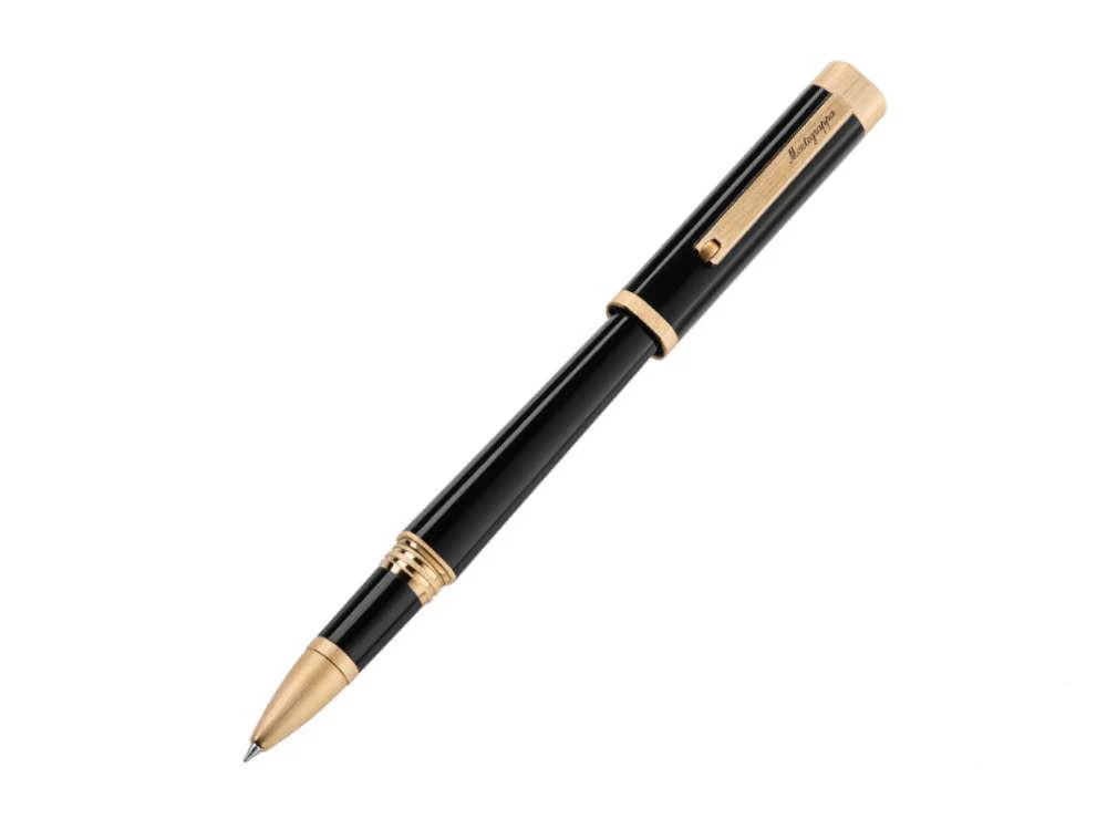 Montegrappa Quattro Rollerball pen, Acrylic Resin, Gold plated, Black, ISZ4IRIY - Image 4