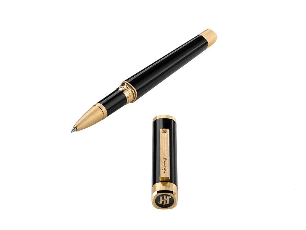 Montegrappa Quattro Rollerball pen, Acrylic Resin, Gold plated, Black, ISZ4IRIY - Image 5