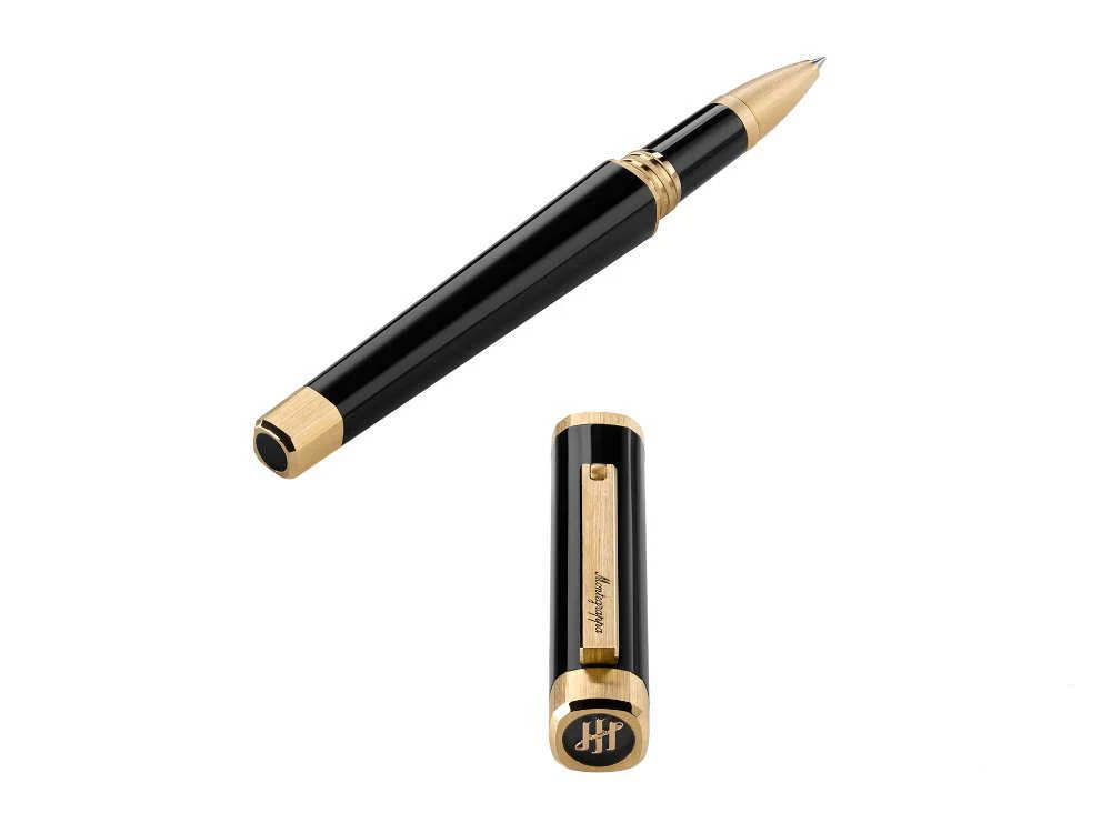 Montegrappa Quattro Rollerball pen, Acrylic Resin, Gold plated, Black, ISZ4IRIY - Image 6