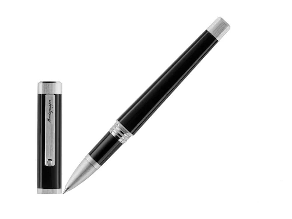 Montegrappa Quattro Rollerball pen, Palladium trim, Black, ISZ4IRIP - Image 2