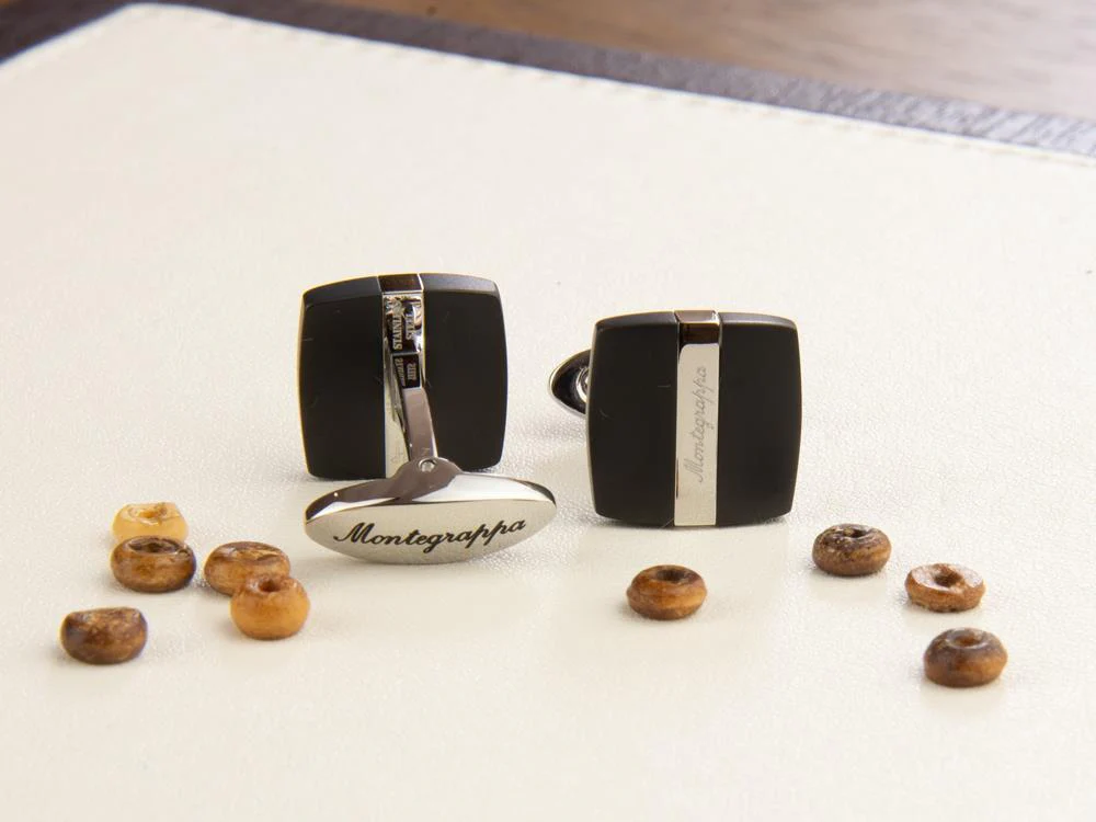 Montegrappa Rettangolo Cufflinks, Stainless steel & IP Black, IDRTCLSB - Image 3