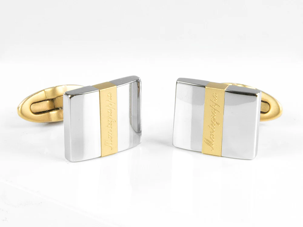 Montegrappa Rettangolo Cufflinks, Stainless steel, IP Yellow Gold, IDRTCLYS - Image 2