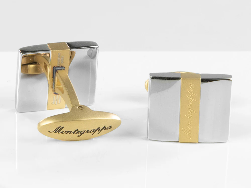 Montegrappa Rettangolo Cufflinks, Stainless steel, IP Yellow Gold, IDRTCLYS - Image 5