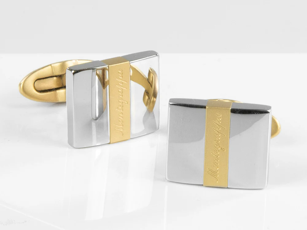 Montegrappa Rettangolo Cufflinks, Stainless steel, IP Yellow Gold, IDRTCLYS - Image 6