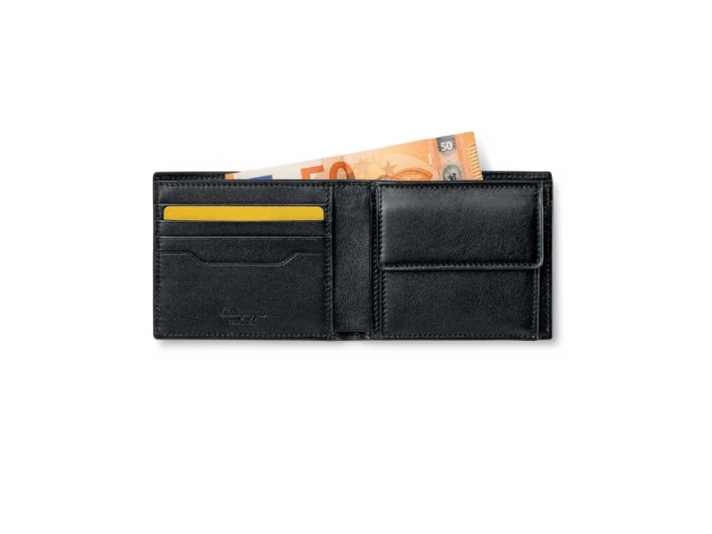 Montegrappa Signet Series Coin Case Wallet, Black, Leather, IC00WA04 - Image 3