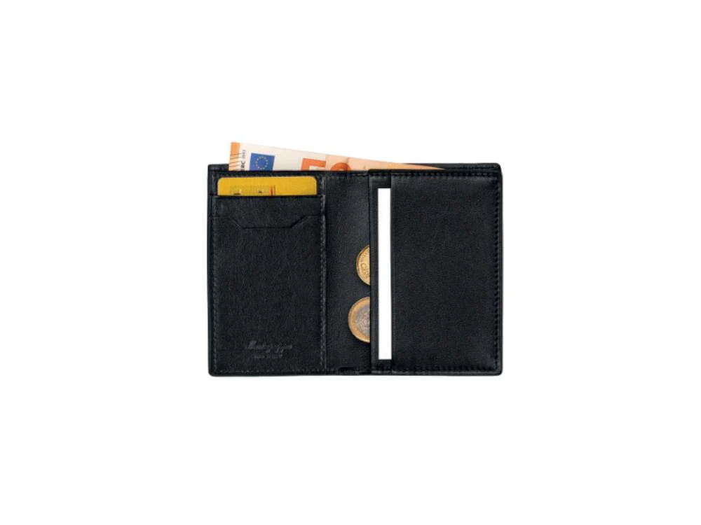 Montegrappa Signet Series Folded Card Case, Black, Leather, Jacquard, IC00HT00 - Image 3