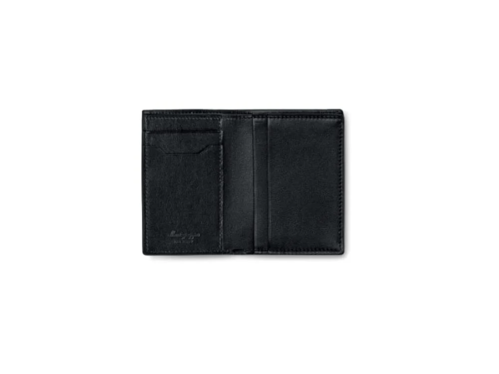 Montegrappa Signet Series Folded Card Case, Black, Leather, Jacquard, IC00HT00 - Image 4