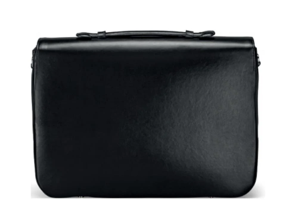 Montegrappa Signet Series Laptop Briefcase, Leather, Cotton, Black, IC00BC01 - Image 4