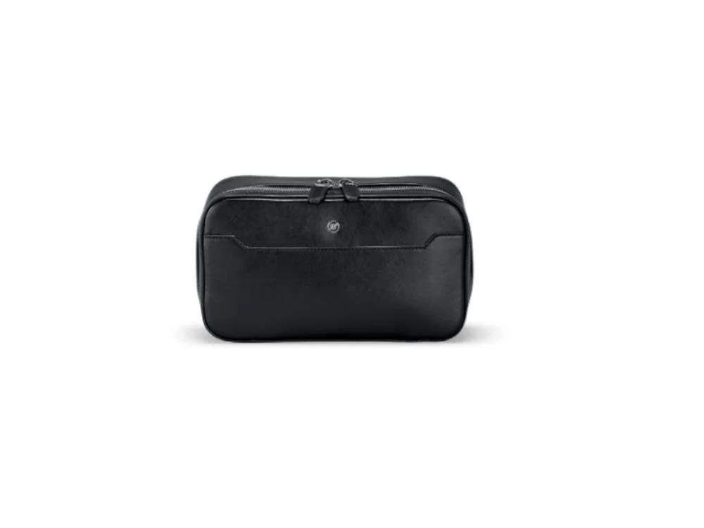 Montegrappa Signet Series Wash Bag, Leather, Black, Zip, IC00BC00 - Image 3