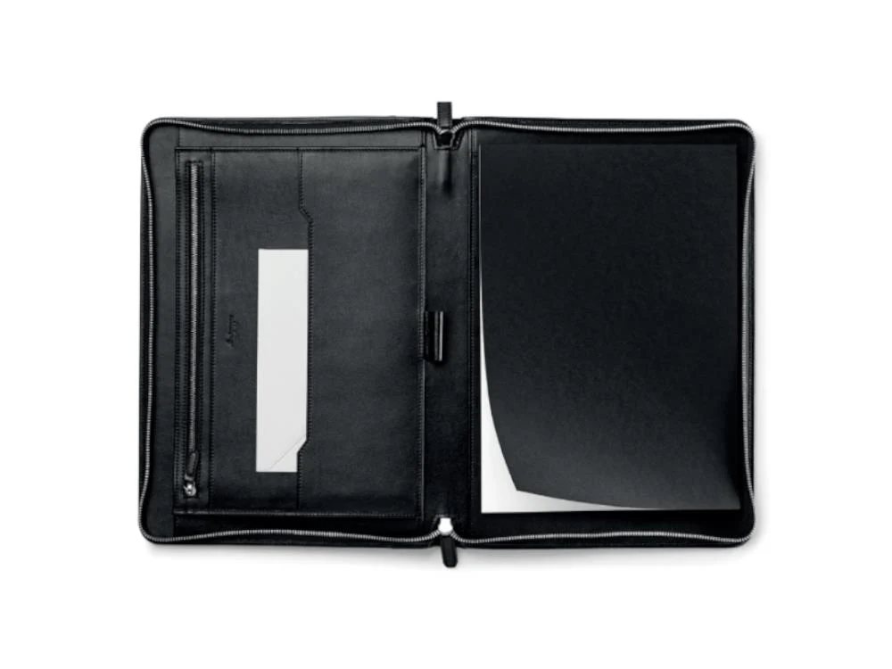 Montegrappa Signet Series Zip Padfolio, Leather, Cotton, Black, IC00HN02 - Image 3