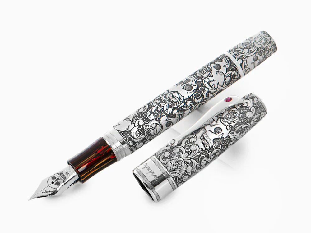 Montegrappa Skulls & Roses Fountain Pen, Limited Edition, ISSKN-SE - Image 4