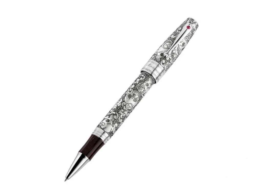 Montegrappa Skulls & Roses Rollerball pen, Silver, Limited Edition, ISSKNRSE - Image 4