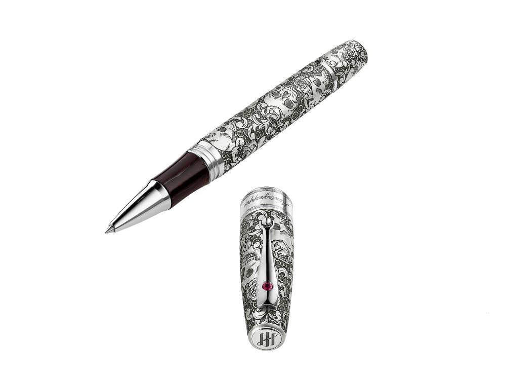 Montegrappa Skulls & Roses Rollerball pen, Silver, Limited Edition, ISSKNRSE - Image 5