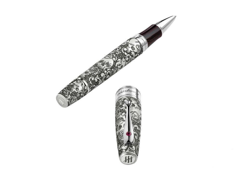 Montegrappa Skulls & Roses Rollerball pen, Silver, Limited Edition, ISSKNRSE - Image 6