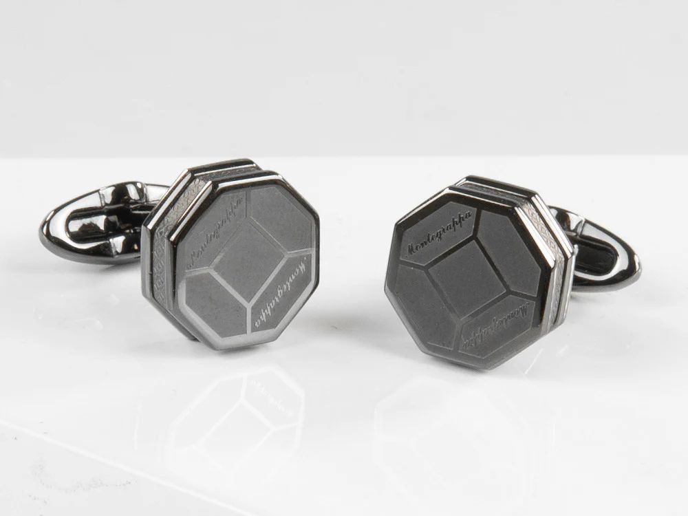 Montegrappa Tripudio Cufflinks, Stainless steel, Gun metal, IDTPCLLL - Image 2