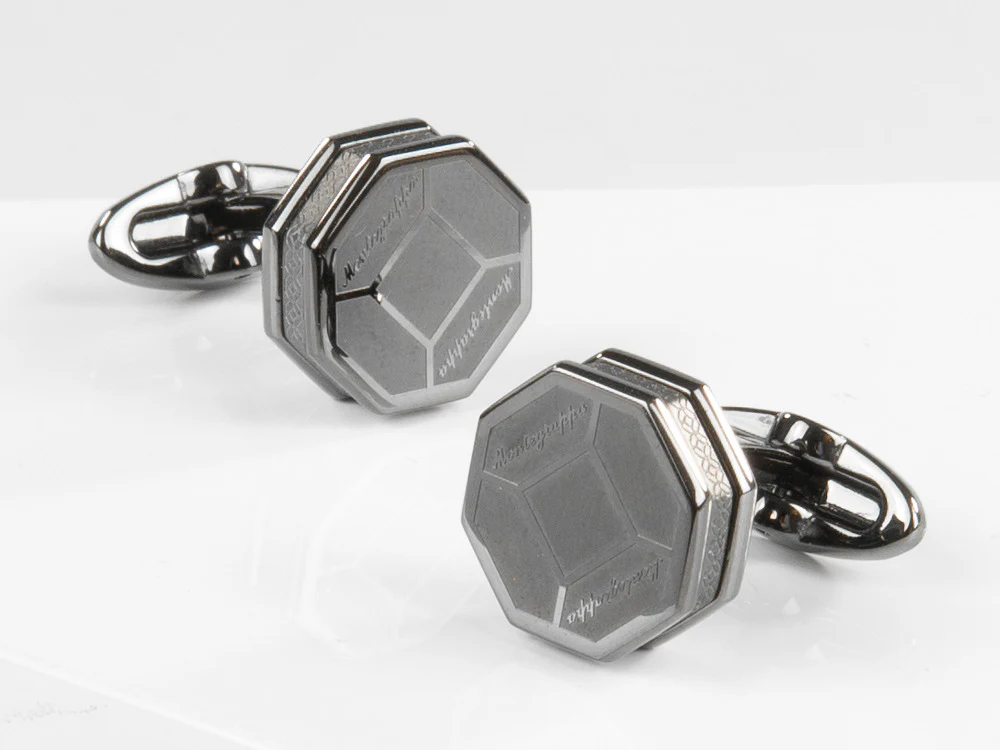 Montegrappa Tripudio Cufflinks, Stainless steel, Gun metal, IDTPCLLL - Image 3