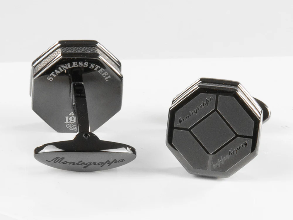 Montegrappa Tripudio Cufflinks, Stainless steel, Gun metal, IDTPCLLL - Image 4