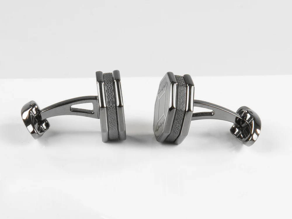 Montegrappa Tripudio Cufflinks, Stainless steel, Gun metal, IDTPCLLL - Image 5