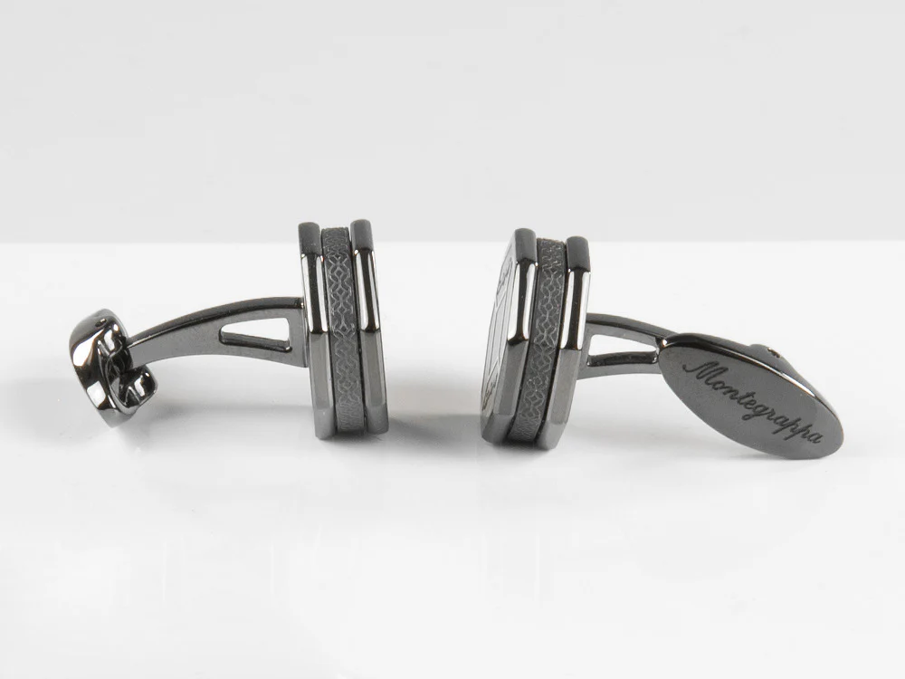 Montegrappa Tripudio Cufflinks, Stainless steel, Gun metal, IDTPCLLL - Image 6