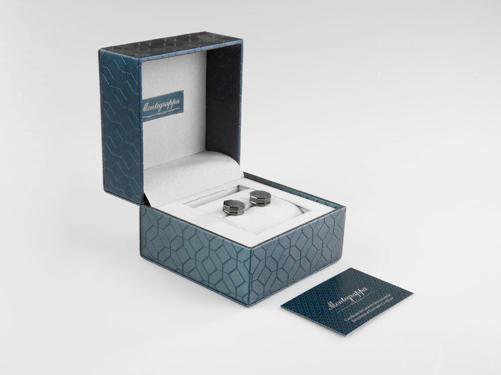 Montegrappa Tripudio Cufflinks, Stainless steel, Gun metal, IDTPCLLL - Image 7