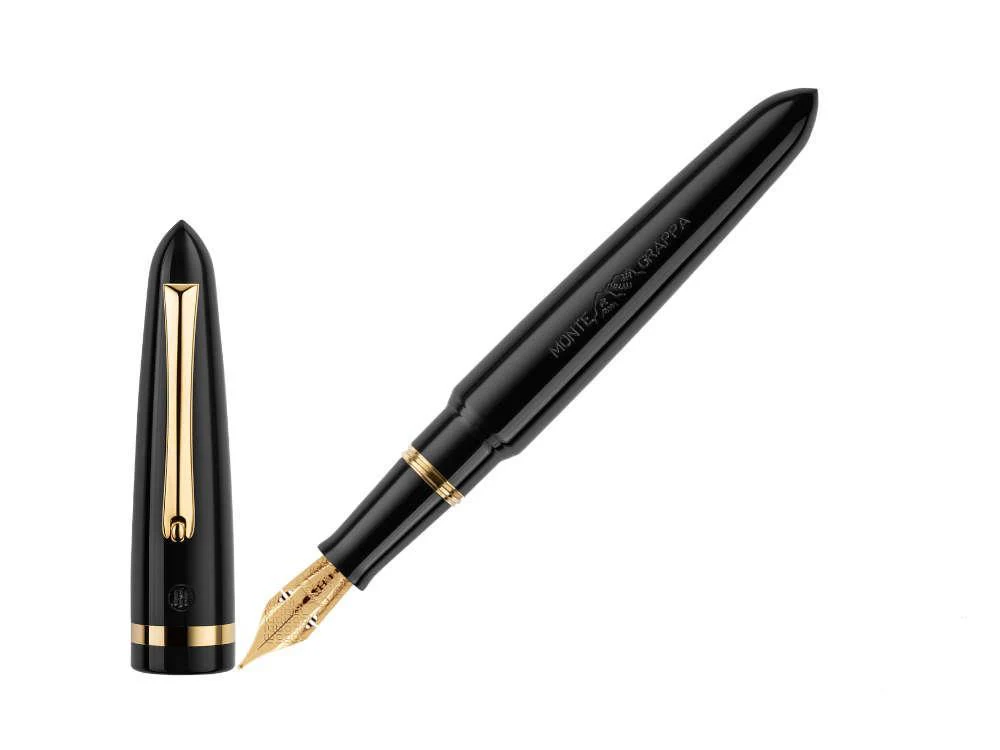 Montegrappa Venetia Fountain Pen, Black, 14k Gold Flex, ISVEN-XC - Image 2