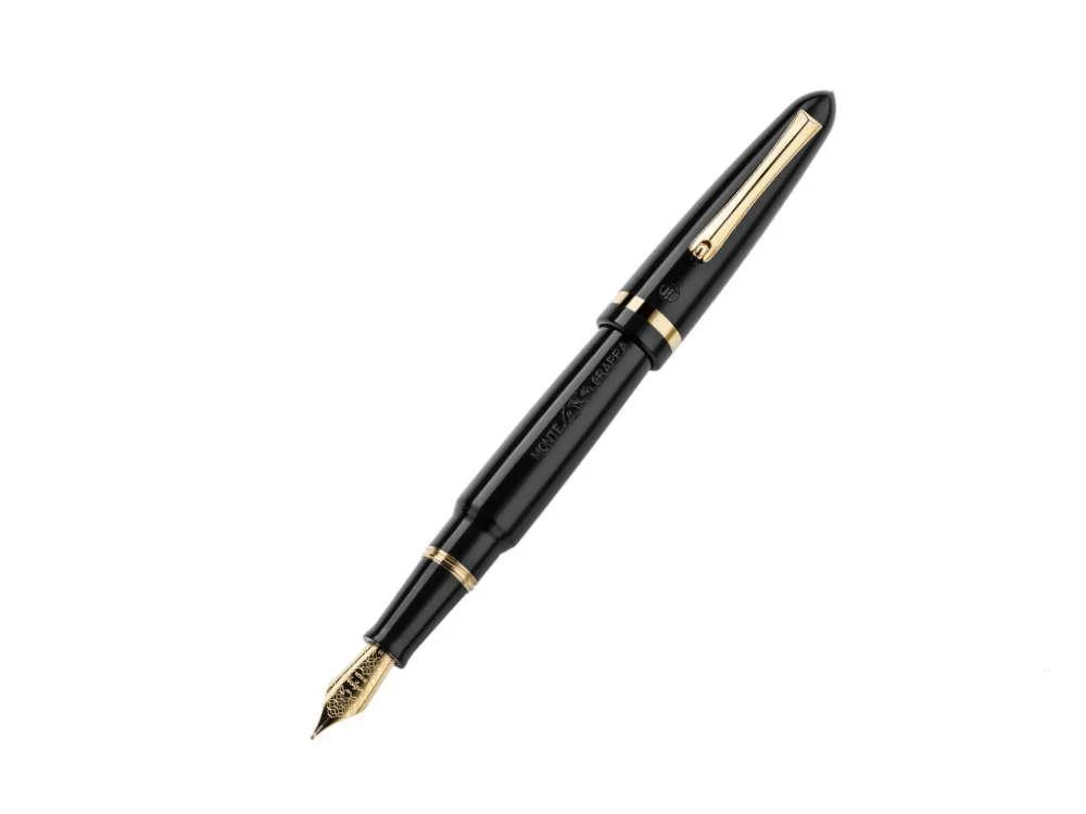 Montegrappa Venetia Fountain Pen, Black, Gold plated, Steel, ISVEN-AC - Image 4