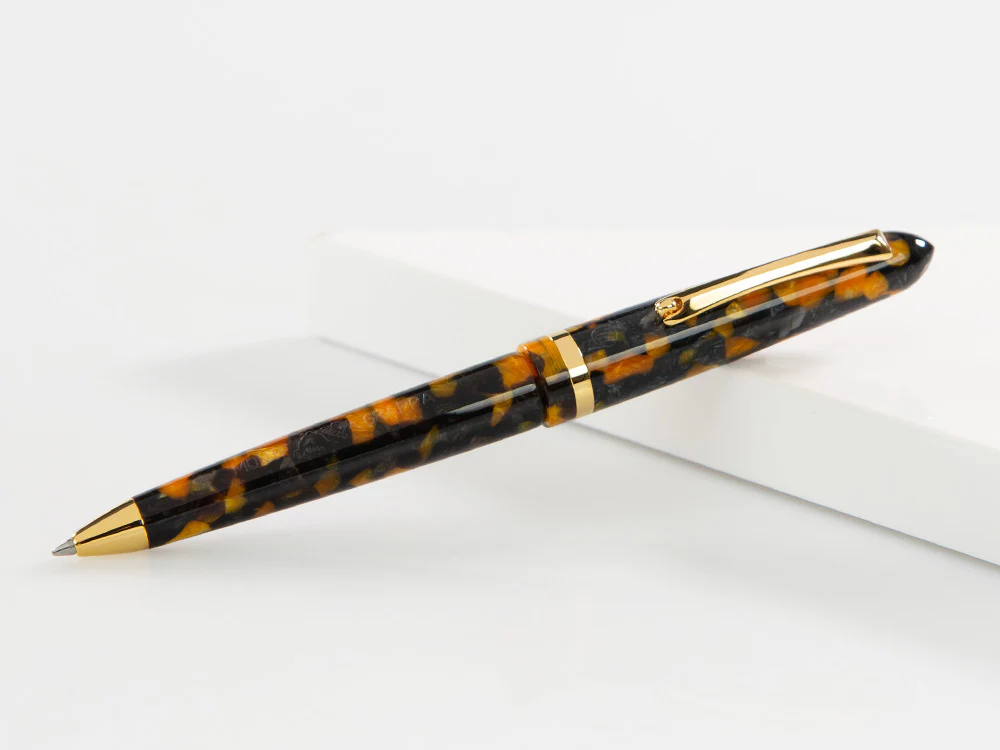 Montegrappa Venetia Havana Amber Ballpoint pen, Amber, Gold plated, ISVENBAO - Image 2